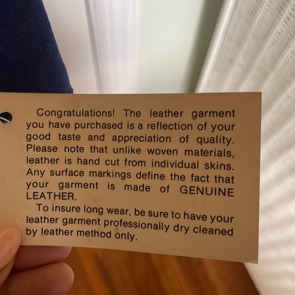 NWT 1980s Vintage Blue Suede Leather Bomber Jacket. - Picture 12 of 16